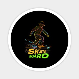 Skateboard Art Design all day skate Magnet